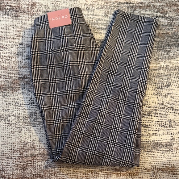 Indero Pants - Black & White Plaid Casual Pants